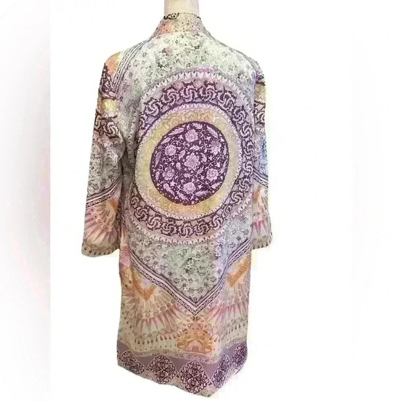 Chico’s Coastal Tile Duster Multicolored Lined Size 1 (8-10) - Picture 7 of 12